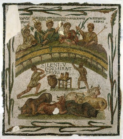 The Costume Banquet, from El-Jem c.200-220 by Roman